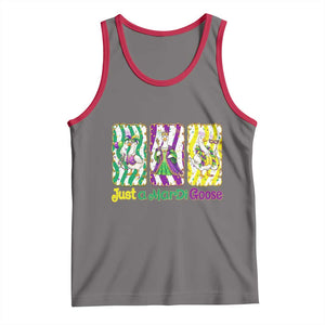 Mardi Gras Goose Tank Top Just A Mardi Goose TS14 Deep Heather Red Print Your Wear