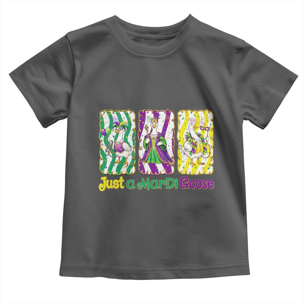 Mardi Gras Goose Toddler T Shirt Just A Mardi Goose TS14 Dark Heather Print Your Wear