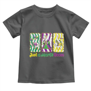 Mardi Gras Goose Toddler T Shirt Just A Mardi Goose TS14 Dark Heather Print Your Wear