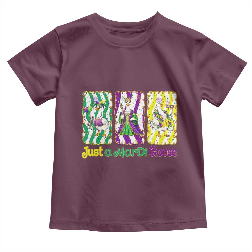 Mardi Gras Goose Toddler T Shirt Just A Mardi Goose TS14 Maroon Print Your Wear