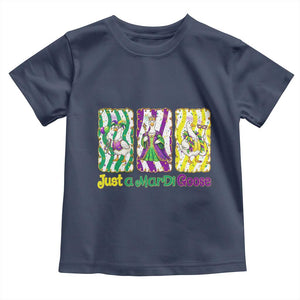 Mardi Gras Goose Toddler T Shirt Just A Mardi Goose TS14 Navy Print Your Wear