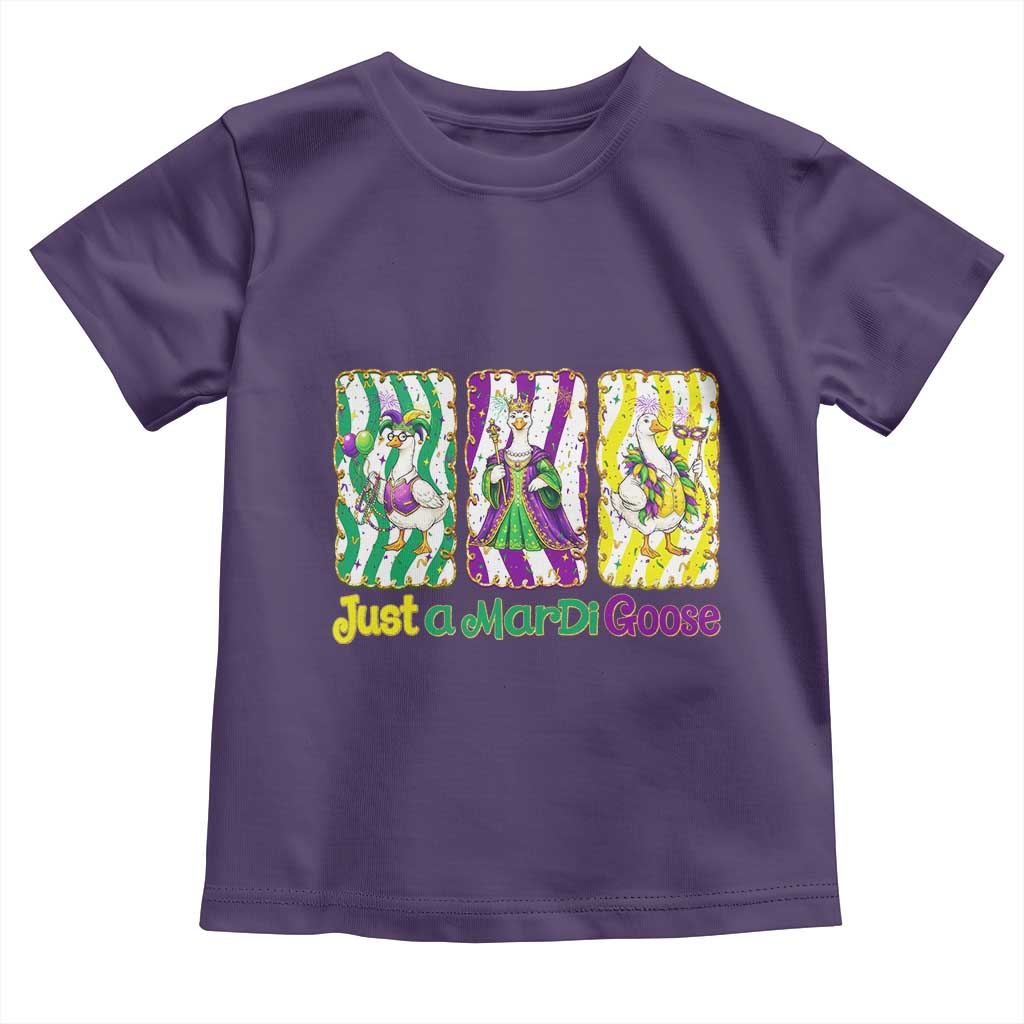 Mardi Gras Goose Toddler T Shirt Just A Mardi Goose TS14 Purple Print Your Wear
