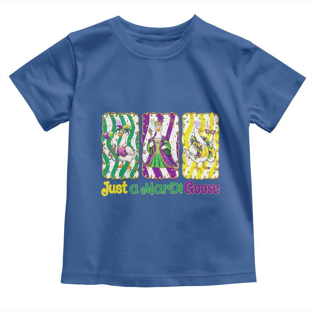 Mardi Gras Goose Toddler T Shirt Just A Mardi Goose TS14 Royal Blue Print Your Wear