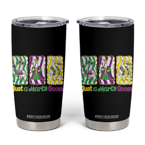 Mardi Gras Goose Tumbler Cup Just A Mardi Goose TS14 Black Print Your Wear