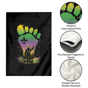 Mardi Gras Bigfoot Garden Flag Sasquatch Forest Footprint Carnival Party TS14 Print Your Wear