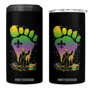 Mardi Gras Bigfoot 4 in 1 Can Cooler Tumbler Sasquatch Forest Footprint Carnival Party TS14 One Size: 16 oz Black Print Your Wear