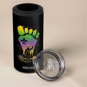 Mardi Gras Bigfoot 4 in 1 Can Cooler Tumbler Sasquatch Forest Footprint Carnival Party TS14 Print Your Wear