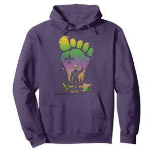 Mardi Gras Bigfoot Hoodie Sasquatch Forest Footprint Carnival Party TS14 Purple Print Your Wear