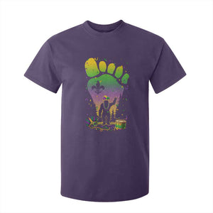 Mardi Gras Bigfoot T Shirt For Kid Sasquatch Forest Footprint Carnival Party TS14 Purple Print Your Wear