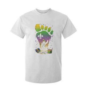 Mardi Gras Bigfoot T Shirt For Kid Sasquatch Forest Footprint Carnival Party TS14 White Print Your Wear