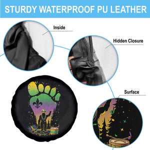 Mardi Gras Bigfoot Spare Tire Cover Sasquatch Forest Footprint Carnival Party TS14 Print Your Wear