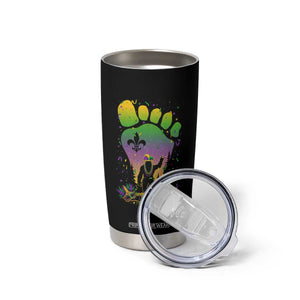 Mardi Gras Bigfoot Tumbler Cup Sasquatch Forest Footprint Carnival Party TS14 Print Your Wear
