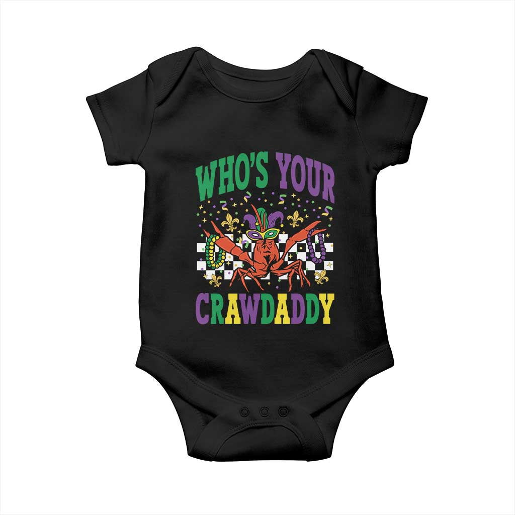 Mardi Gras Crawfish Baby Onesie Who Is Your Crawdaddy TS14 Black Print Your Wear
