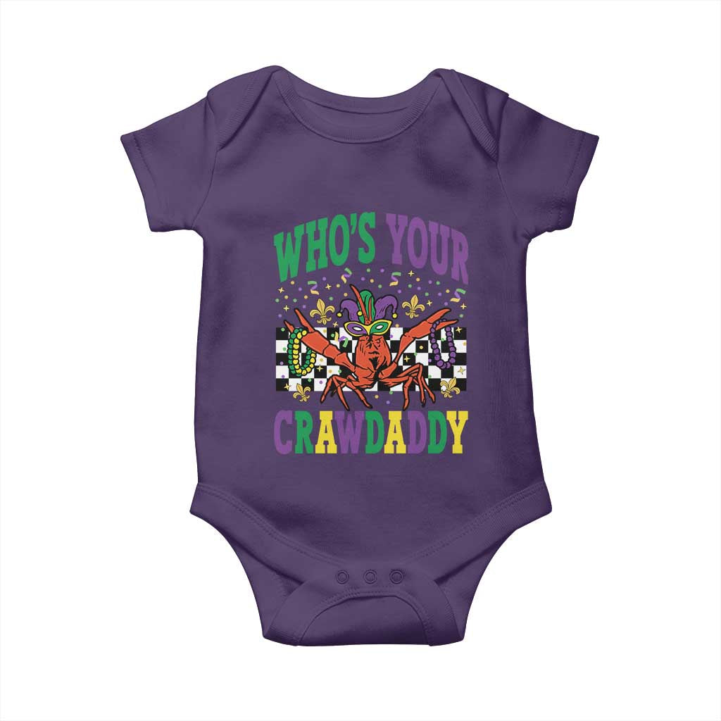 Mardi Gras Crawfish Baby Onesie Who Is Your Crawdaddy TS14 Purple Print Your Wear