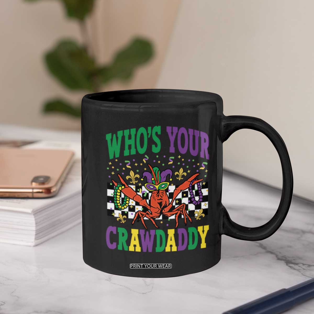 Mardi Gras Crawfish Coffee Mug Who Is Your Crawdaddy TS14 Print Your Wear