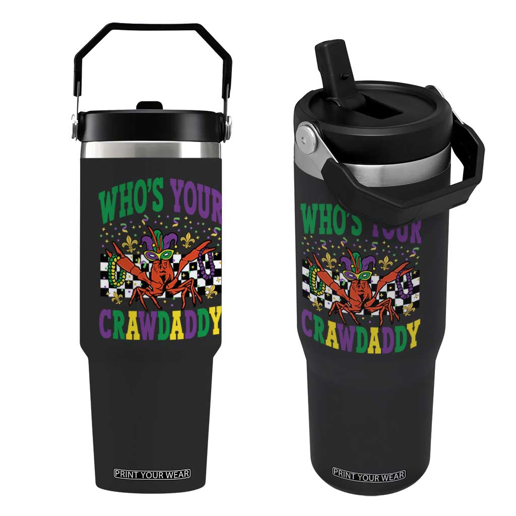 Mardi Gras Crawfish Flip Straw Tumbler Who Is Your Crawdaddy TS14 One Size: 30 oz Black Print Your Wear