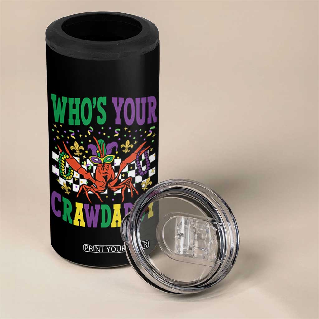 Mardi Gras Crawfish 4 in 1 Can Cooler Tumbler Who Is Your Crawdaddy TS14 Print Your Wear