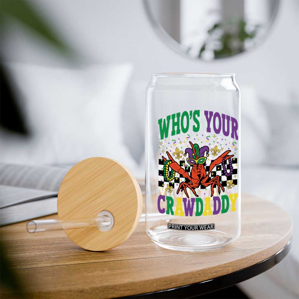 Mardi Gras Crawfish Glass Can Who Is Your Crawdaddy TS14 Print Your Wear