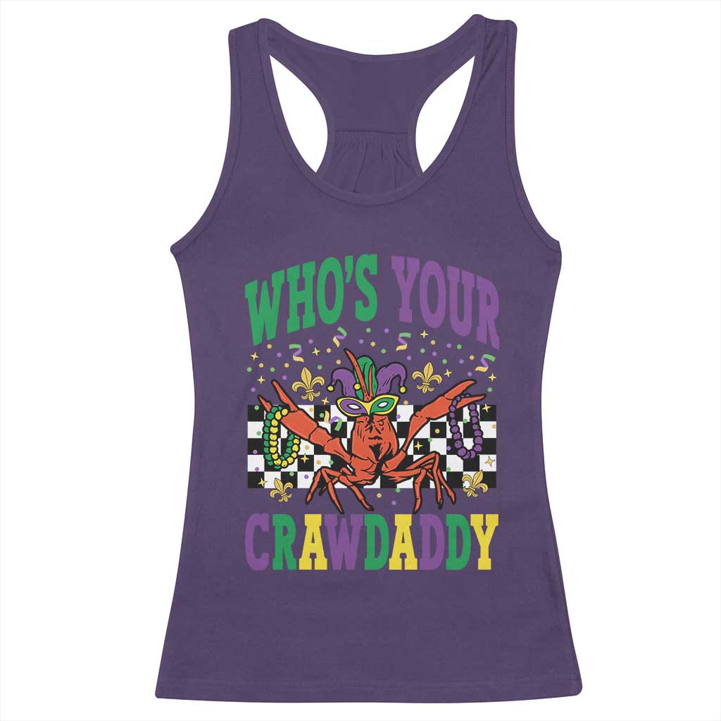 Mardi Gras Crawfish Racerback Tank Top Who Is Your Crawdaddy TS14 Purple Print Your Wear