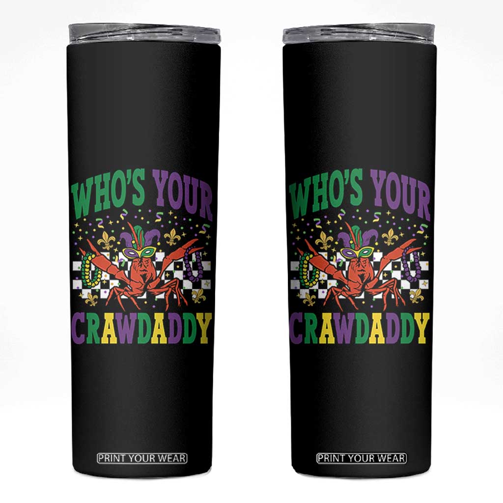 Mardi Gras Crawfish Skinny Tumbler Who Is Your Crawdaddy TS14 Black Print Your Wear