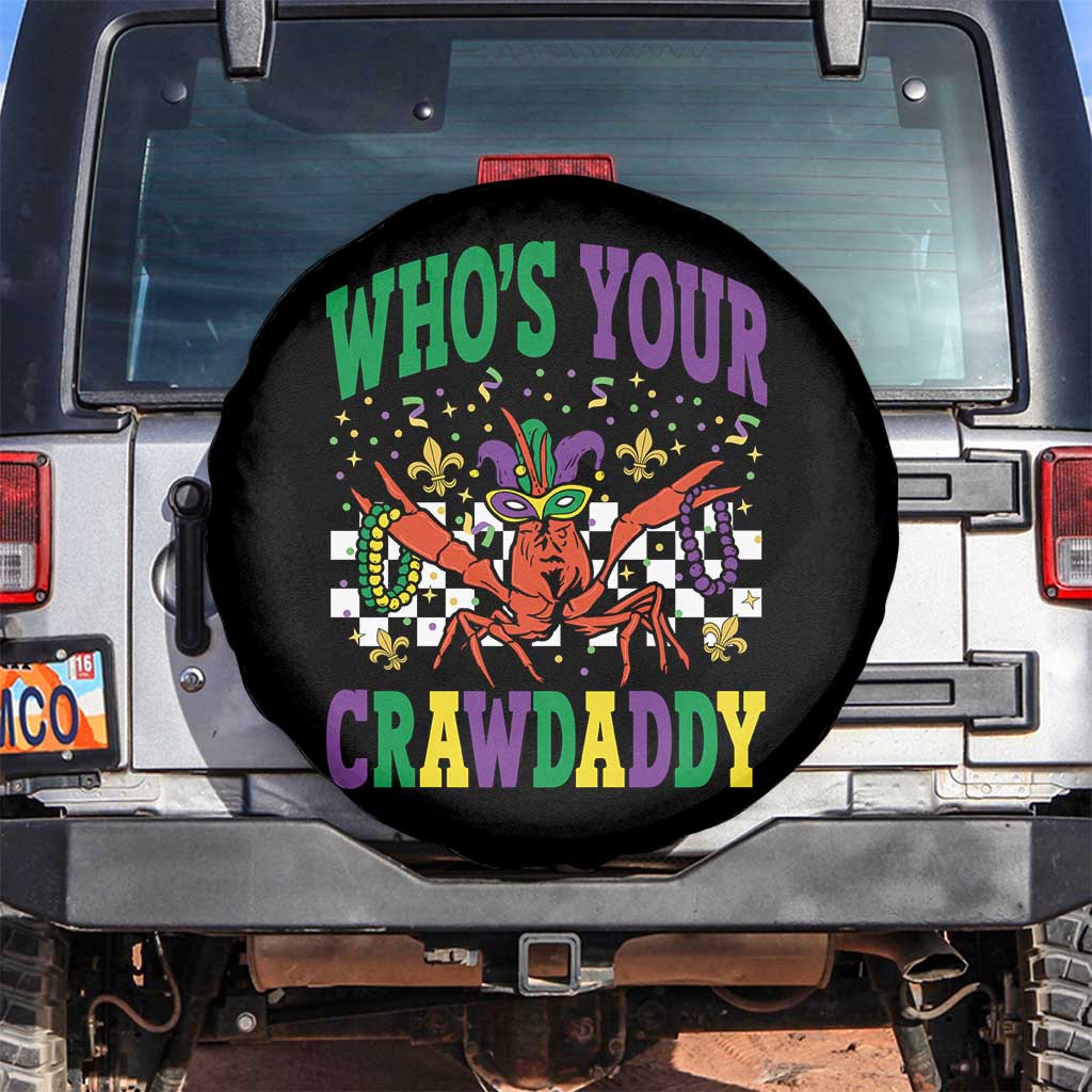 Mardi Gras Crawfish Spare Tire Cover Who Is Your Crawdaddy TS14 No hole Black Print Your Wear
