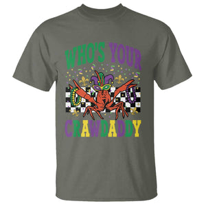 Mardi Gras Crawfish T Shirt Who Is Your Crawdaddy TS14 Military Green Print Your Wear
