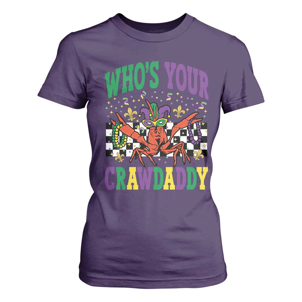 Mardi Gras Crawfish T Shirt For Women Who Is Your Crawdaddy TS14 Purple Print Your Wear