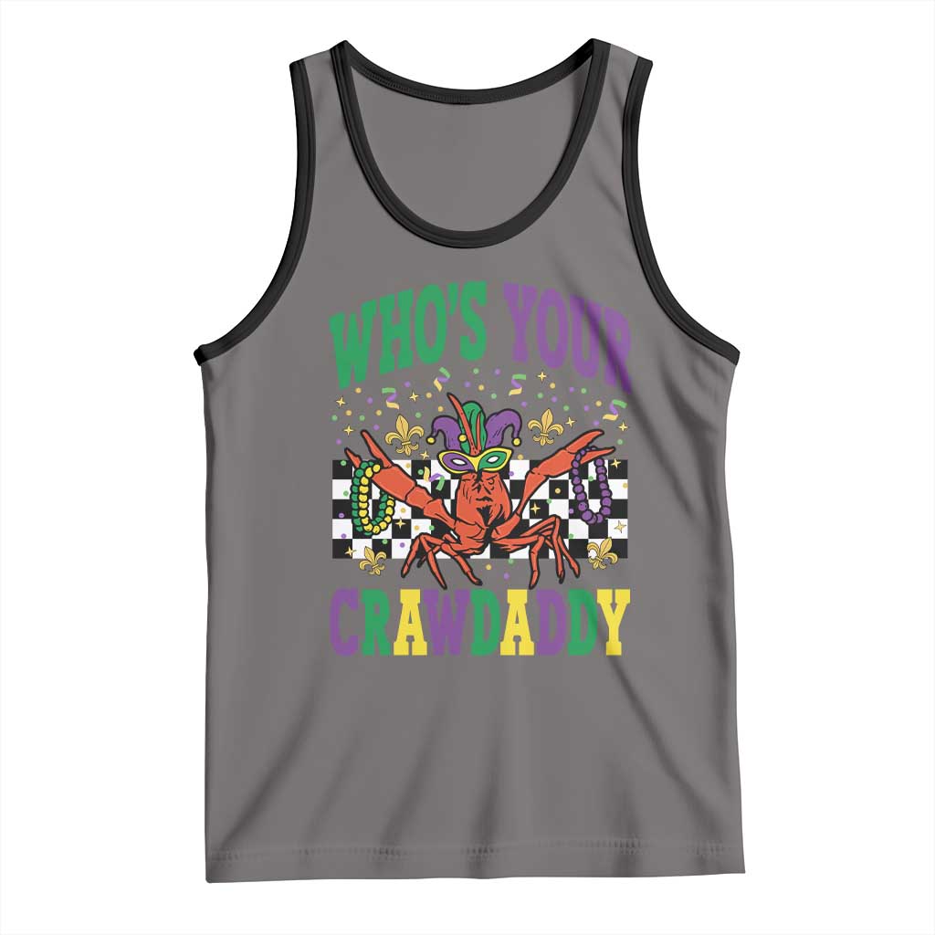 Mardi Gras Crawfish Tank Top Who Is Your Crawdaddy TS14 Deep Heather Black Print Your Wear