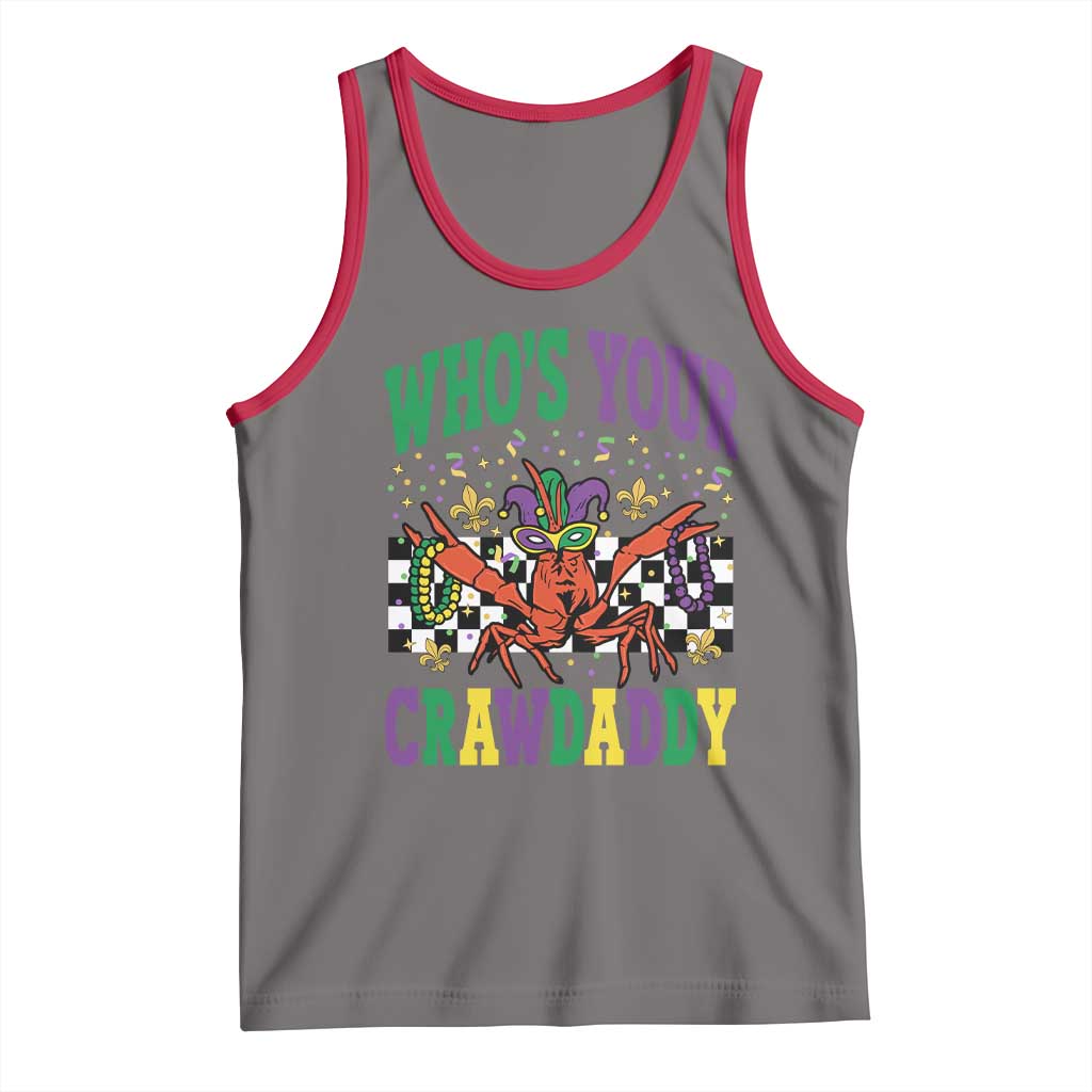 Mardi Gras Crawfish Tank Top Who Is Your Crawdaddy TS14 Deep Heather Red Print Your Wear
