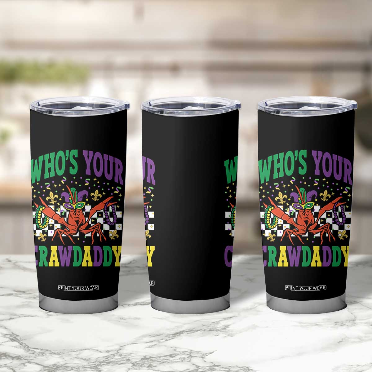 Mardi Gras Crawfish Tumbler Cup Who Is Your Crawdaddy TS14 Print Your Wear