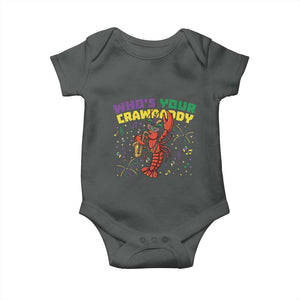 Mardi Gras Crawfish Baby Onesie Who Is Your Crawdaddy Carnival Party TS14 Dark Heather Print Your Wear