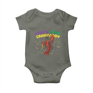 Mardi Gras Crawfish Baby Onesie Who Is Your Crawdaddy Carnival Party TS14 Military Green Print Your Wear
