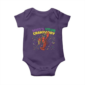 Mardi Gras Crawfish Baby Onesie Who Is Your Crawdaddy Carnival Party TS14 Purple Print Your Wear