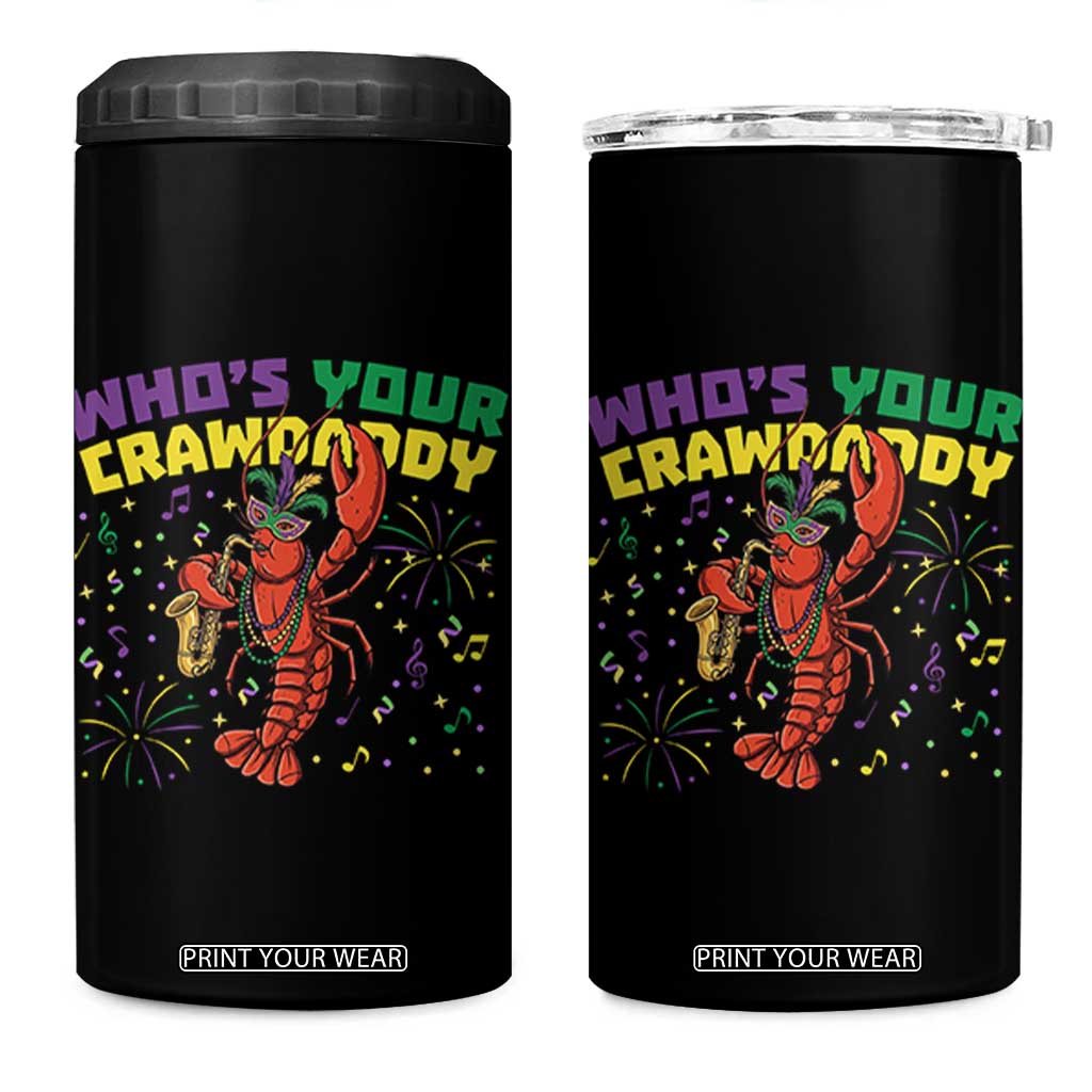Mardi Gras Crawfish 4 in 1 Can Cooler Tumbler Who Is Your Crawdaddy Carnival Party TS14 One Size: 16 oz Black Print Your Wear