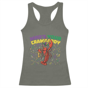 Mardi Gras Crawfish Racerback Tank Top Who Is Your Crawdaddy Carnival Party TS14 Military Green Print Your Wear