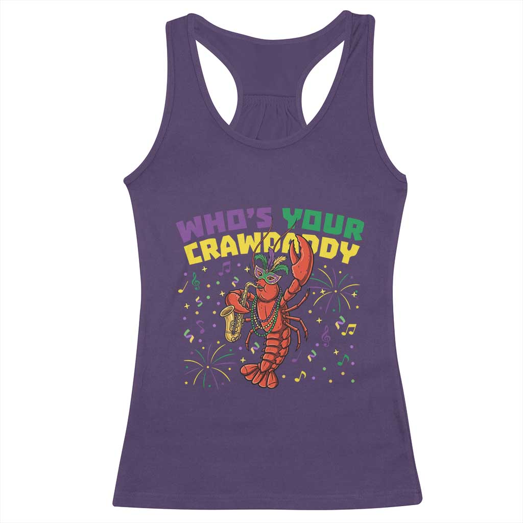 Mardi Gras Crawfish Racerback Tank Top Who Is Your Crawdaddy Carnival Party TS14 Purple Print Your Wear