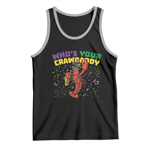 Mardi Gras Crawfish Tank Top Who Is Your Crawdaddy Carnival Party TS14 Black Athletic Heather Print Your Wear