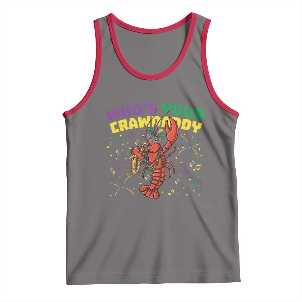 Mardi Gras Crawfish Tank Top Who Is Your Crawdaddy Carnival Party TS14 Deep Heather Red Print Your Wear