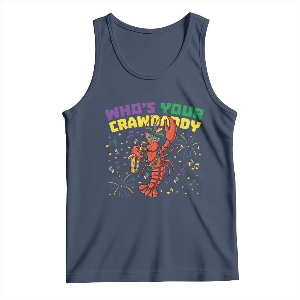 Mardi Gras Crawfish Tank Top Who Is Your Crawdaddy Carnival Party TS14 Navy Print Your Wear