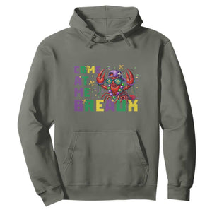 Mardi Gras Crawfish Hoodie Come At Me Breaux TS14 Military Green Print Your Wear