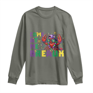 Mardi Gras Crawfish Long Sleeve Shirt Come At Me Breaux TS14 Military Green Print Your Wear