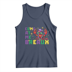 Mardi Gras Crawfish Tank Top Come At Me Breaux TS14 Navy Print Your Wear