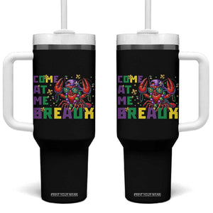 Mardi Gras Crawfish Tumbler With Handle Come At Me Breaux TS14 One Size: 40 oz Black Print Your Wear