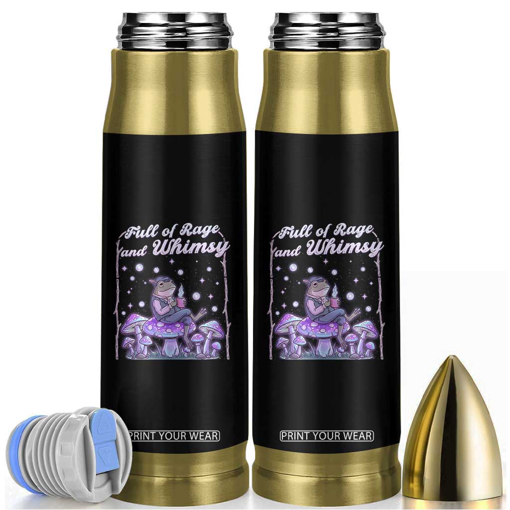 Full of Rage and Whimsy Bullet Tumbler Funny Cottagecore Frog Coffee Whimsical Aesthetic TS14 Black Print Your Wear