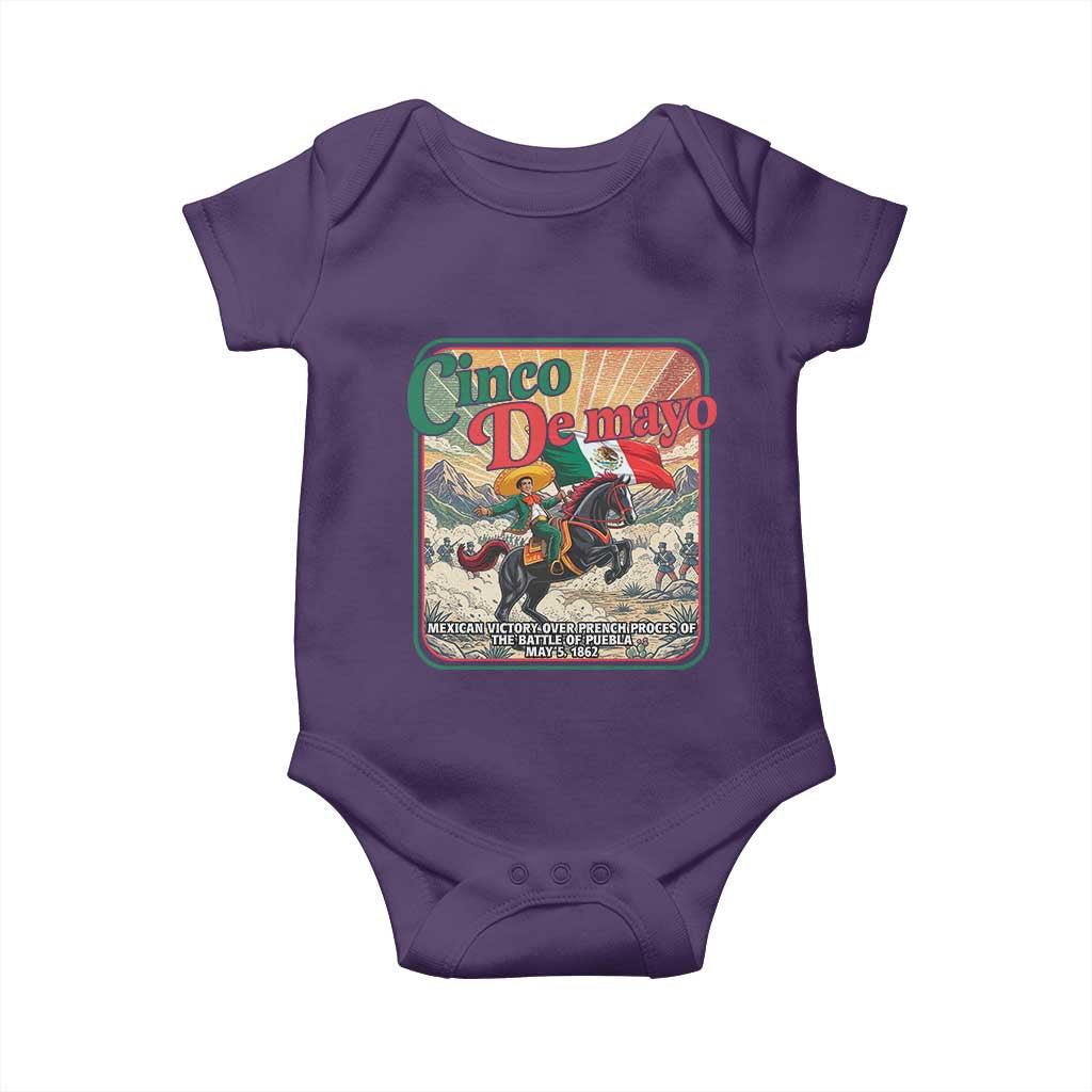 Cinco de Mayo Battle of Puebla Baby Onesie Mexican Victory History 1862 TS14 Purple Print Your Wear
