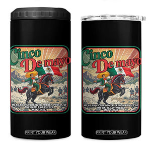 Cinco de Mayo Battle of Puebla 4 in 1 Can Cooler Tumbler Mexican Victory History 1862 TS14 One Size: 16 oz Black Print Your Wear