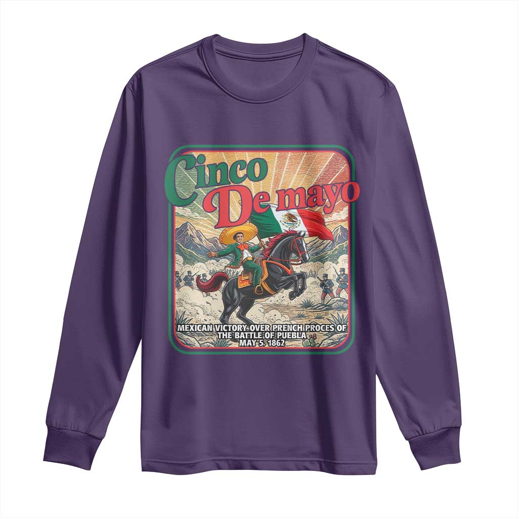 Cinco de Mayo Battle of Puebla Long Sleeve Shirt Mexican Victory History 1862 TS14 Purple Print Your Wear