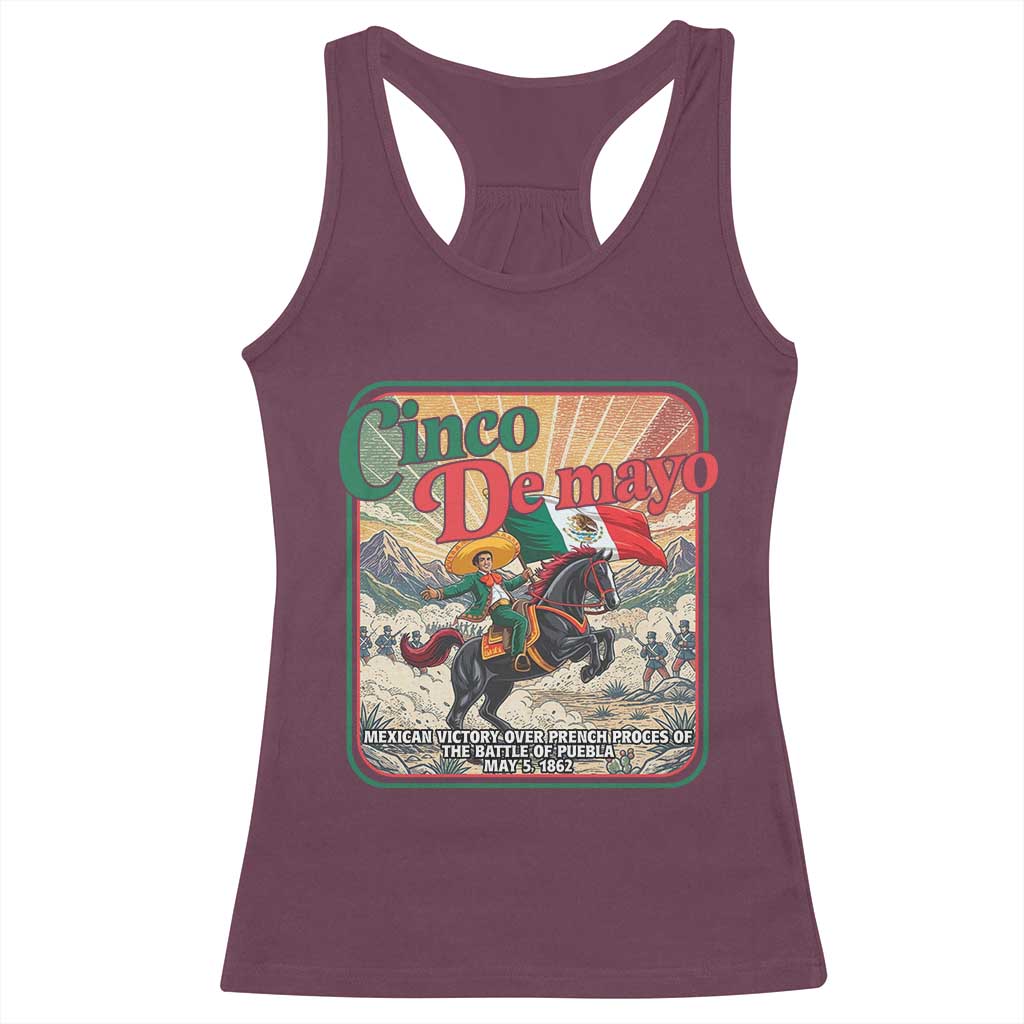 Cinco de Mayo Battle of Puebla Racerback Tank Top Mexican Victory History 1862 TS14 Maroon Print Your Wear
