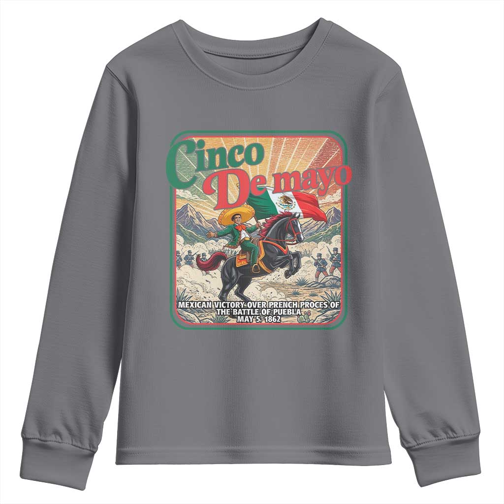 Cinco de Mayo Battle of Puebla Youth Sweatshirt Mexican Victory History 1862 TS14 Charcoal Print Your Wear