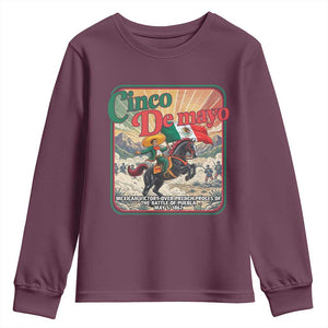 Cinco de Mayo Battle of Puebla Youth Sweatshirt Mexican Victory History 1862 TS14 Maroon Print Your Wear